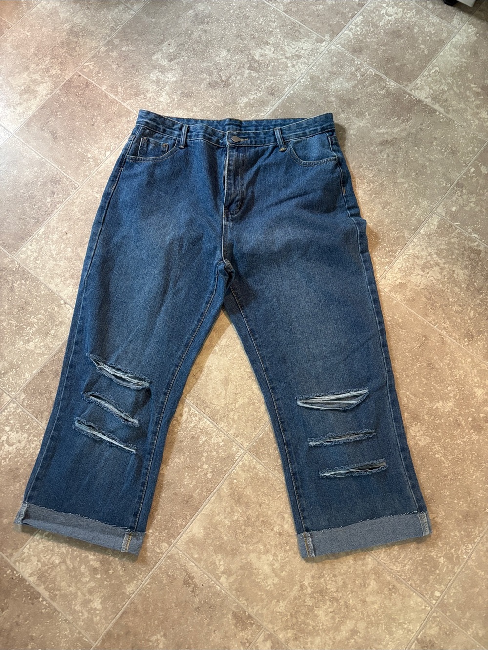 SHEIN Blue High-Waist Denim Jeans